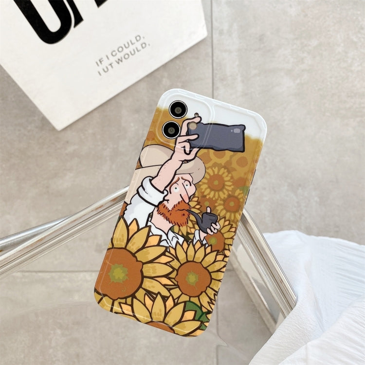 For iPhone 13 Oil Painting Pattern Shockproof Protective Case