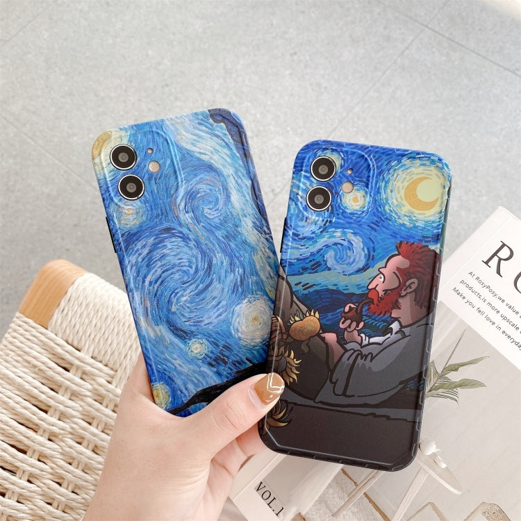 For iPhone 13 Oil Painting Pattern Shockproof Protective Case