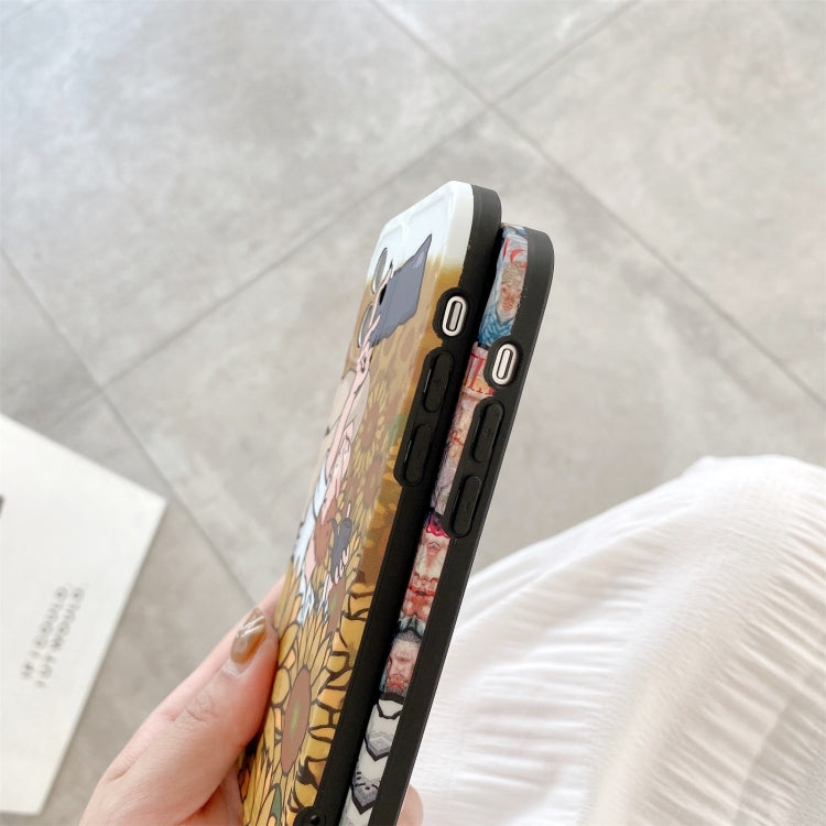 For iPhone 13 Pro Oil Painting Pattern Shockproof Protective Case