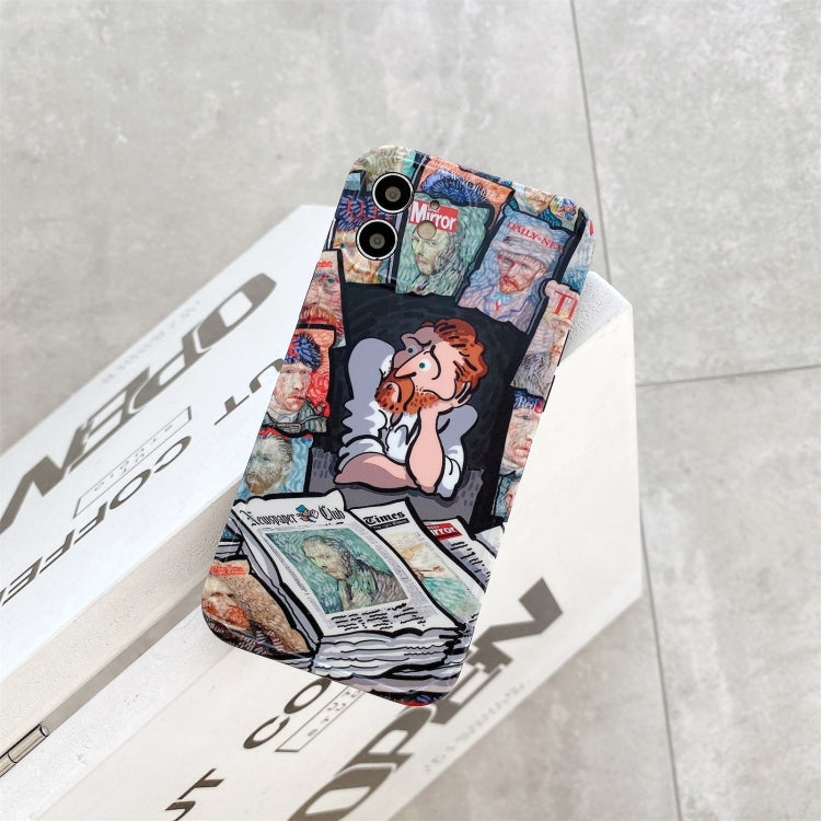 For iPhone 13 Pro Max Oil Painting Pattern Shockproof Protective Case