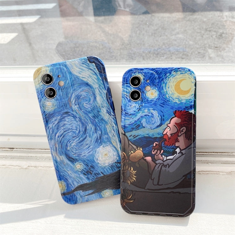 For iPhone 13 Pro Max Oil Painting Pattern Shockproof Protective Case