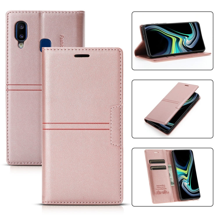 For Samsung Galaxy A20 / A30 Dream Magnetic Suction Business Horizontal Flip PU Leather Case with Holder & Card Slot & Wallet