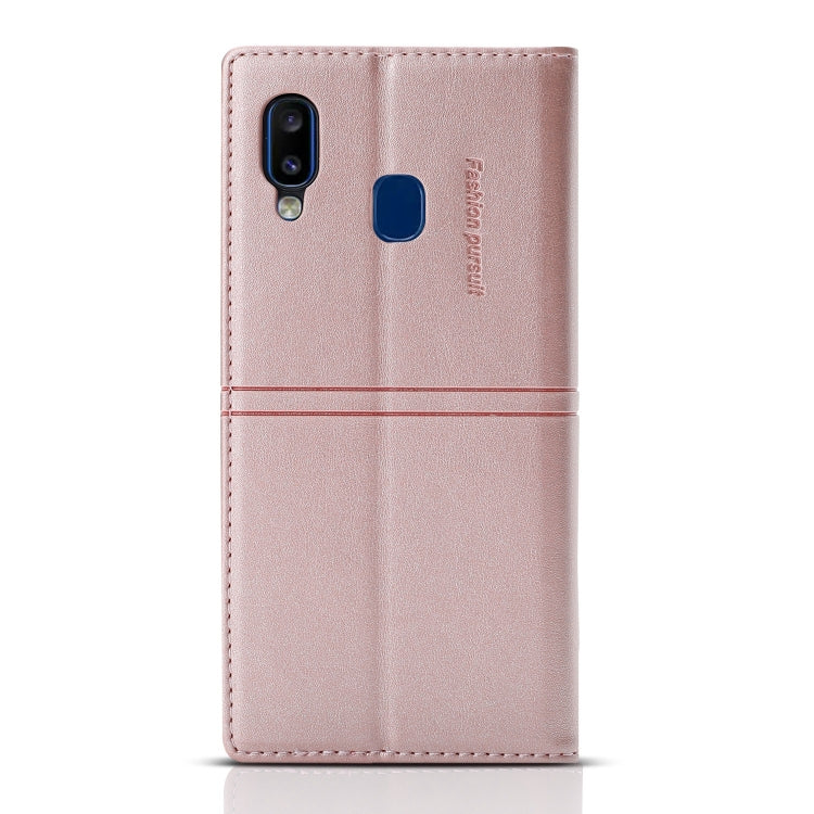 For Samsung Galaxy A20 / A30 Dream Magnetic Suction Business Horizontal Flip PU Leather Case with Holder & Card Slot & Wallet