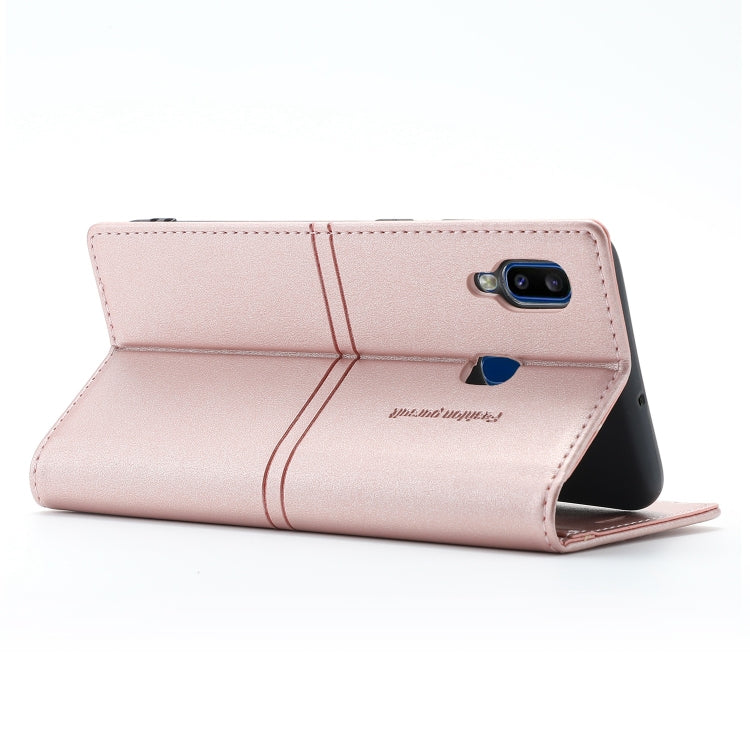 For Samsung Galaxy A20 / A30 Dream Magnetic Suction Business Horizontal Flip PU Leather Case with Holder & Card Slot & Wallet