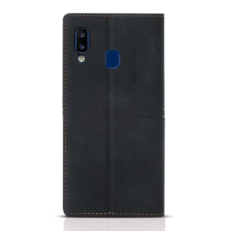 For Samsung Galaxy A20e Dream Magnetic Suction Business Horizontal Flip PU Leather Case with Holder & Card Slot & Wallet