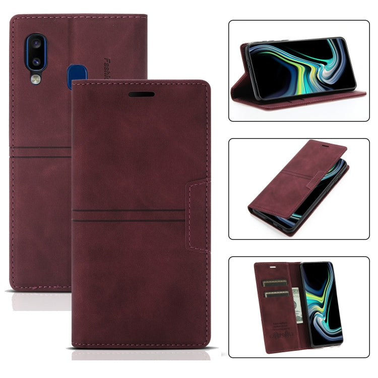 For Samsung Galaxy A20e Dream Magnetic Suction Business Horizontal Flip PU Leather Case with Holder & Card Slot & Wallet