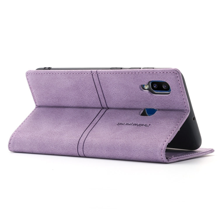 For Samsung Galaxy A20e Dream Magnetic Suction Business Horizontal Flip PU Leather Case with Holder & Card Slot & Wallet