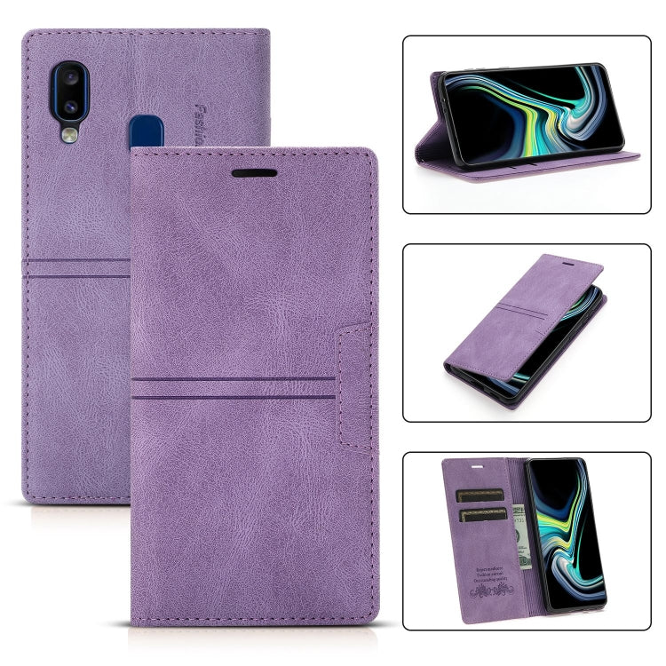 For Samsung Galaxy A40 Dream Magnetic Suction Business Horizontal Flip PU Leather Case with Holder & Card Slot & Wallet