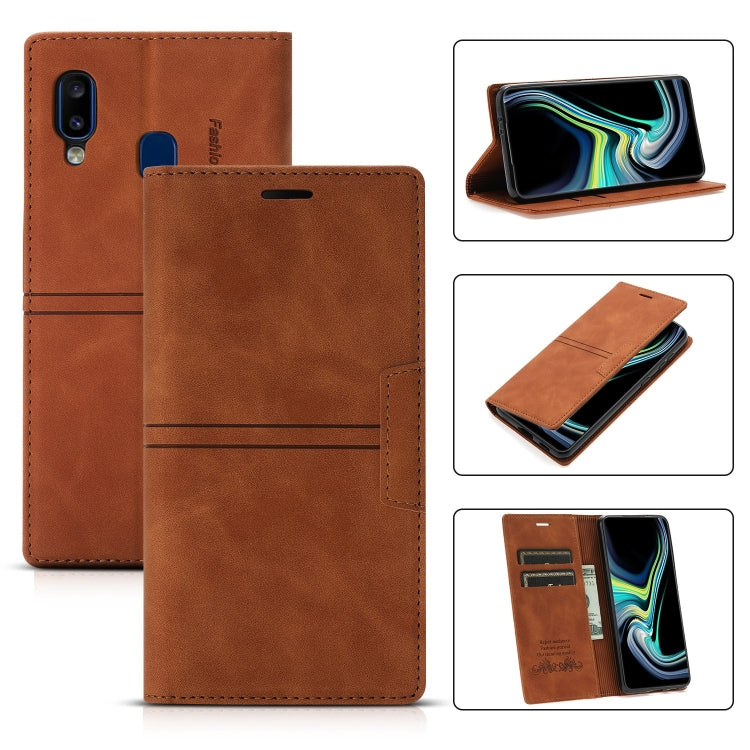 For Samsung Galaxy A40 Dream Magnetic Suction Business Horizontal Flip PU Leather Case with Holder & Card Slot & Wallet