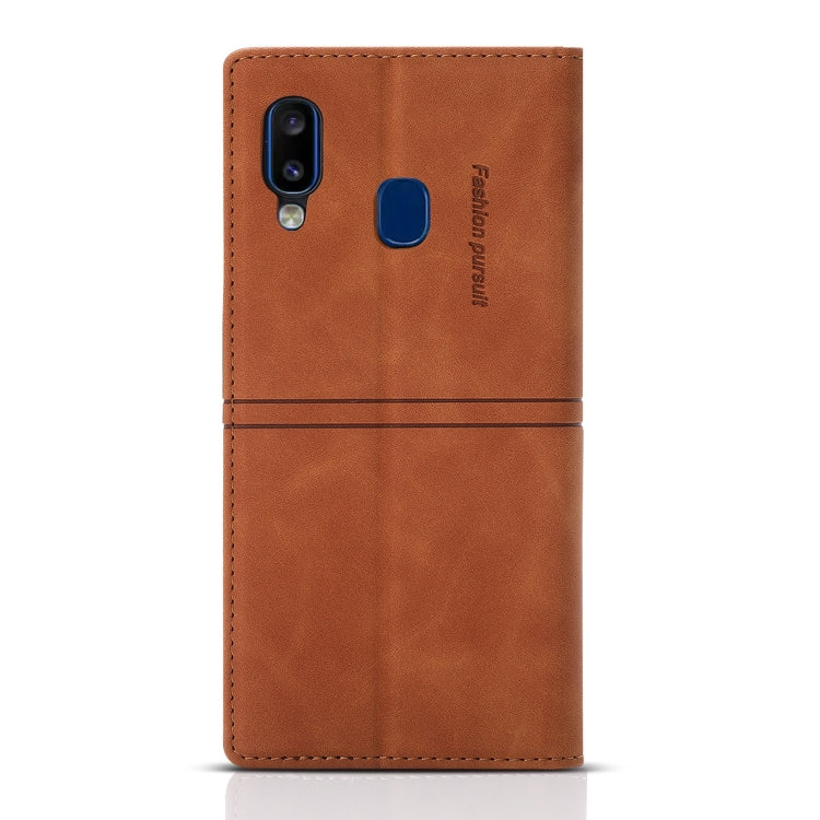 For Samsung Galaxy A40 Dream Magnetic Suction Business Horizontal Flip PU Leather Case with Holder & Card Slot & Wallet