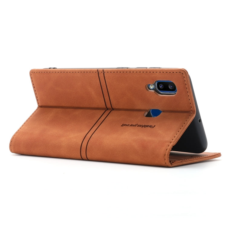 For Samsung Galaxy A40 Dream Magnetic Suction Business Horizontal Flip PU Leather Case with Holder & Card Slot & Wallet
