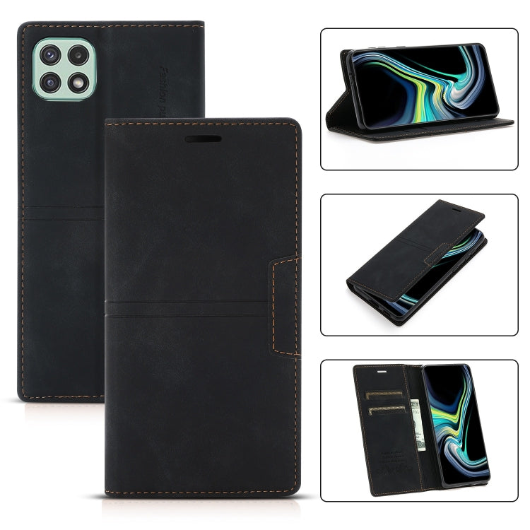 For Samsung Galaxy A22 5G Dream Magnetic Suction Business Horizontal Flip PU Leather Case with Holder & Card Slot & Wallet