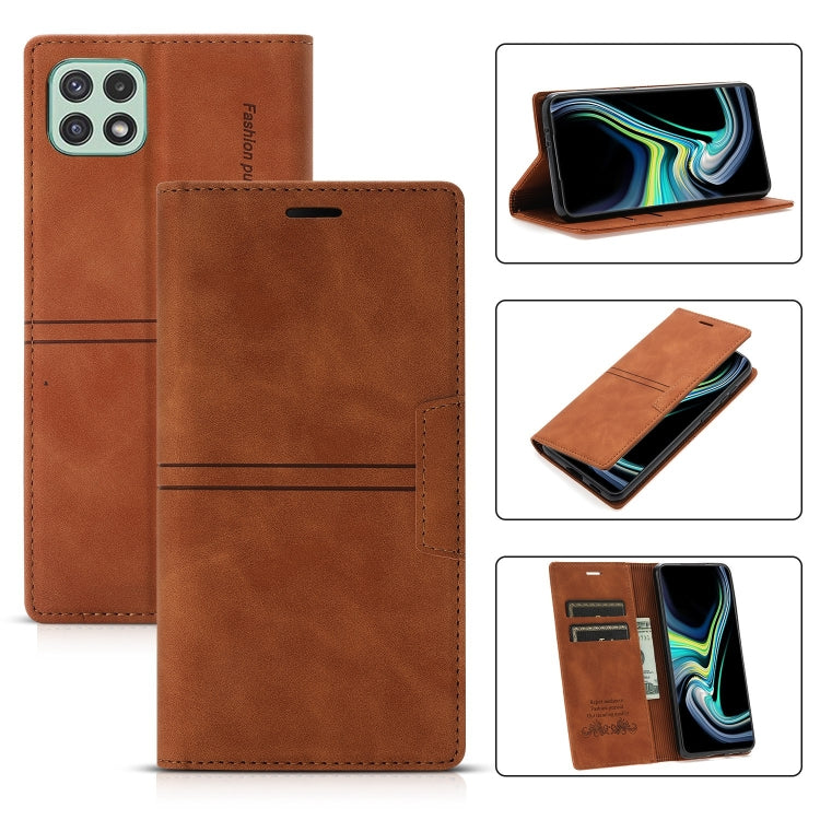 For Samsung Galaxy A22 5G Dream Magnetic Suction Business Horizontal Flip PU Leather Case with Holder & Card Slot & Wallet