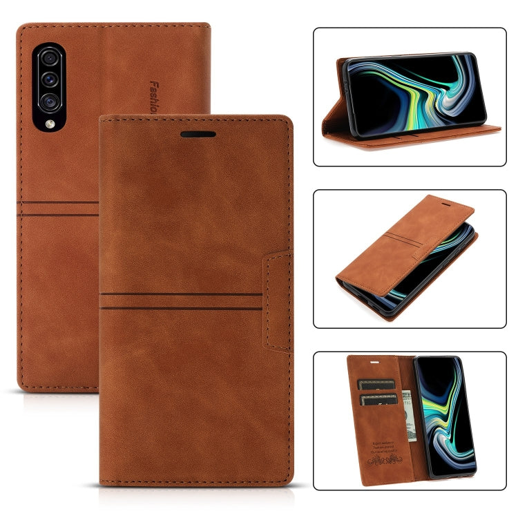 For Samsung Galaxy A70 Dream Magnetic Suction Business Horizontal Flip PU Leather Case with Holder & Card Slot & Wallet