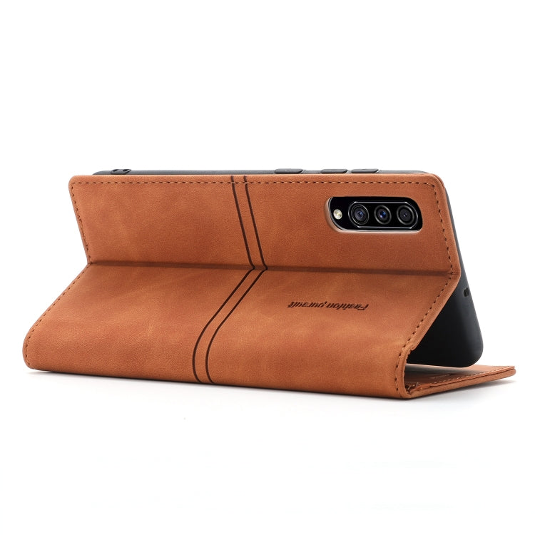 For Samsung Galaxy A70 Dream Magnetic Suction Business Horizontal Flip PU Leather Case with Holder & Card Slot & Wallet