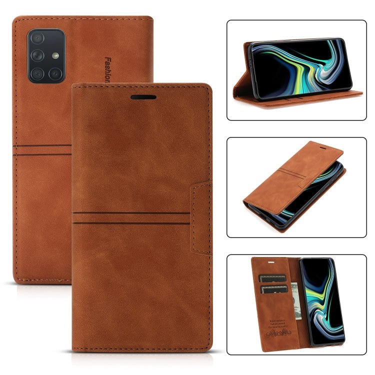For Samsung Galaxy A51 5G Dream Magnetic Suction Business Horizontal Flip PU Leather Case with Holder & Card Slot & Wallet