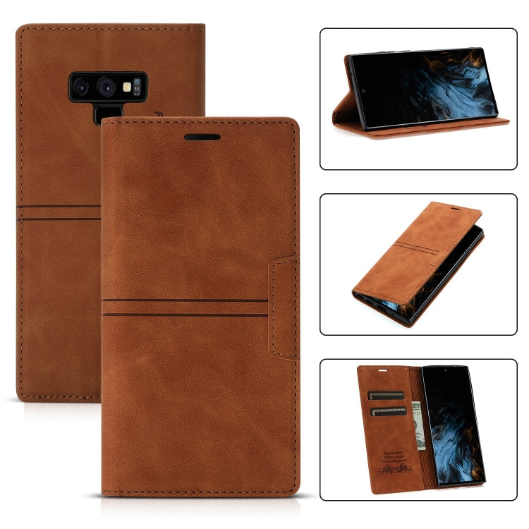For Samsung Galaxy Note9 Dream Magnetic Suction Business Horizontal Flip PU Leather Case with Holder & Card Slot & Wallet