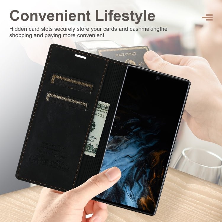 For Samsung Galaxy Note10+ Dream Magnetic Suction Business Horizontal Flip PU Leather Case with Holder & Card Slot & Wallet