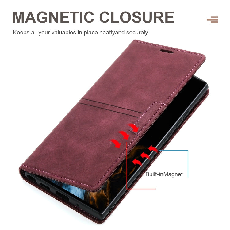 For Samsung Galaxy Note10+ Dream Magnetic Suction Business Horizontal Flip PU Leather Case with Holder & Card Slot & Wallet