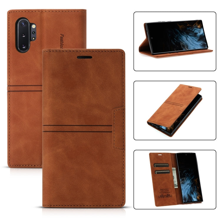 For Samsung Galaxy Note10+ Dream Magnetic Suction Business Horizontal Flip PU Leather Case with Holder & Card Slot & Wallet