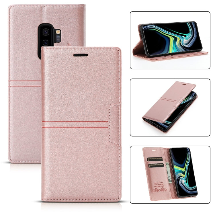 For Samsung Galaxy S9 Dream Magnetic Suction Business Horizontal Flip PU Leather Case with Holder & Card Slot & Wallet