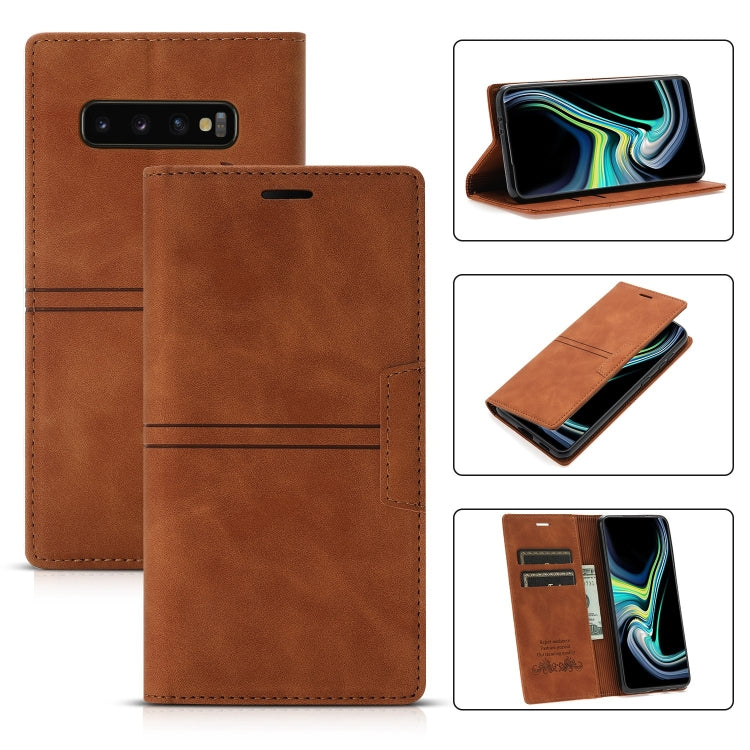For Samsung Galaxy S10+ Dream Magnetic Suction Business Horizontal Flip PU Leather Case with Holder & Card Slot & Wallet