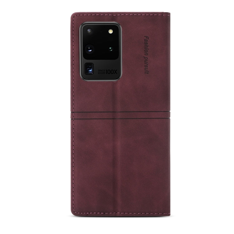 For Samsung Galaxy S20 Ultra Dream Magnetic Suction Business Horizontal Flip PU Leather Case with Holder & Card Slot & Wallet
