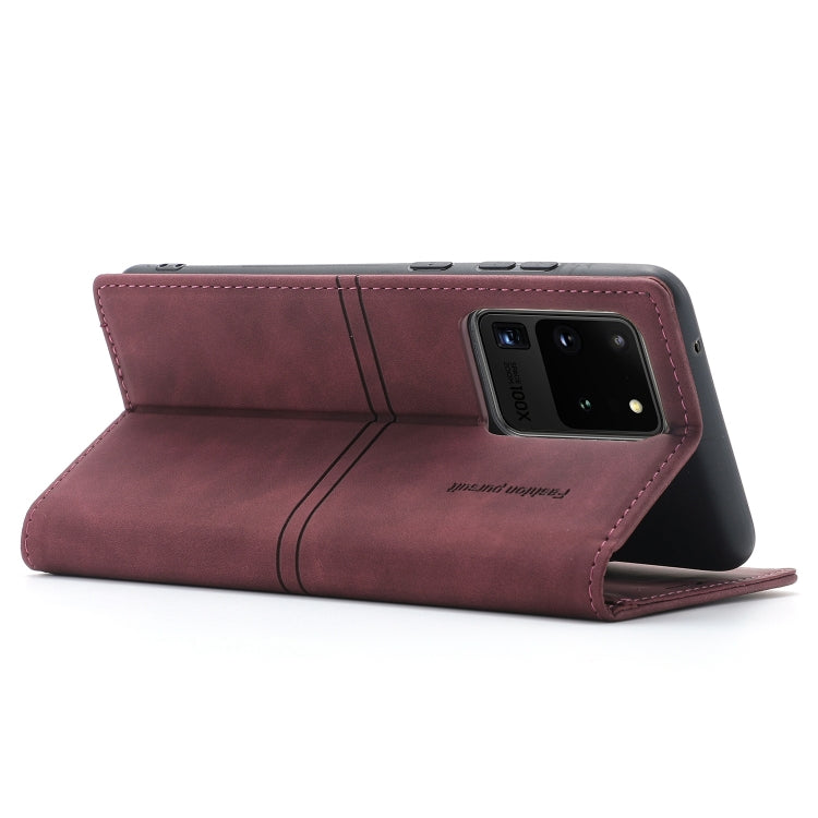 For Samsung Galaxy S20 Ultra Dream Magnetic Suction Business Horizontal Flip PU Leather Case with Holder & Card Slot & Wallet