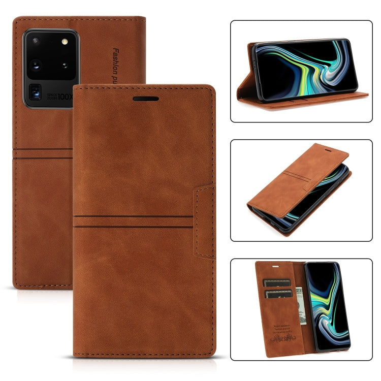For Samsung Galaxy S20 Ultra Dream Magnetic Suction Business Horizontal Flip PU Leather Case with Holder & Card Slot & Wallet