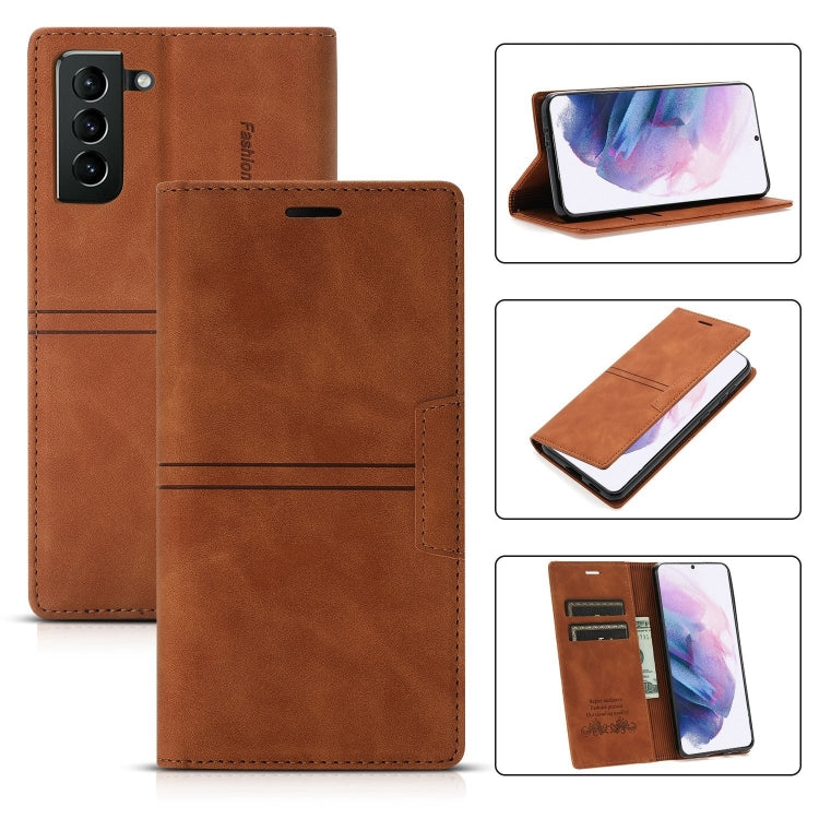 For Samsung Galaxy S21+ 5G Dream Magnetic Suction Business Horizontal Flip PU Leather Case with Holder & Card Slot & Wallet