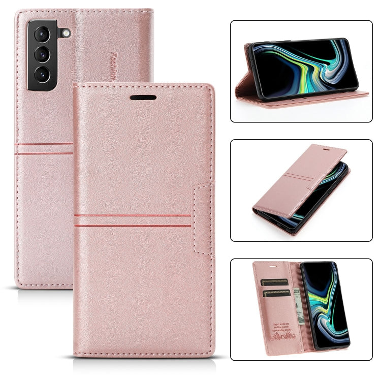 For Samsung Galaxy S21 FE 5G Dream Magnetic Suction Business Horizontal Flip PU Leather Case with Holder & Card Slot & Wallet