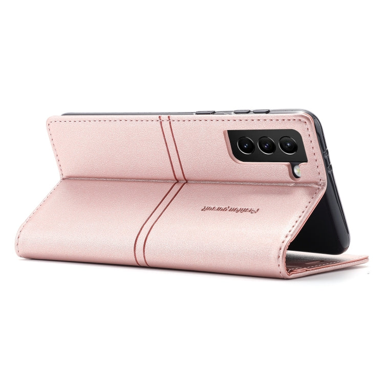 For Samsung Galaxy S21 FE 5G Dream Magnetic Suction Business Horizontal Flip PU Leather Case with Holder & Card Slot & Wallet