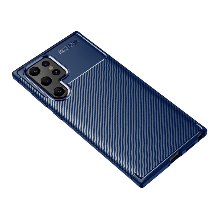 For Samsung Galaxy S22 Ultra Carbon Fiber Texture Shockproof TPU Case