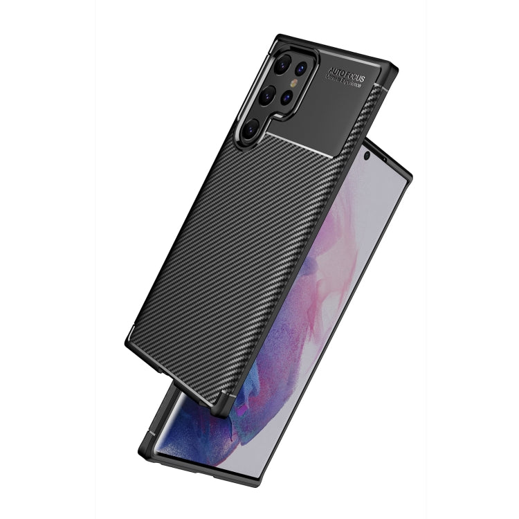 For Samsung Galaxy S22 Ultra Carbon Fiber Texture Shockproof TPU Case