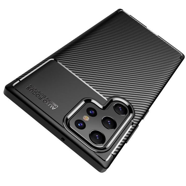 For Samsung Galaxy S22 Ultra Carbon Fiber Texture Shockproof TPU Case