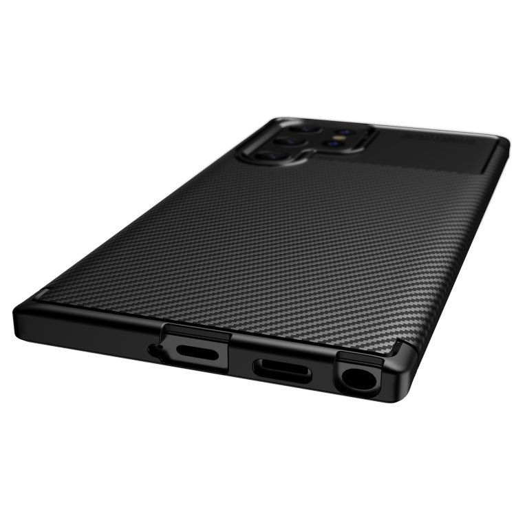 For Samsung Galaxy S22 Ultra Carbon Fiber Texture Shockproof TPU Case