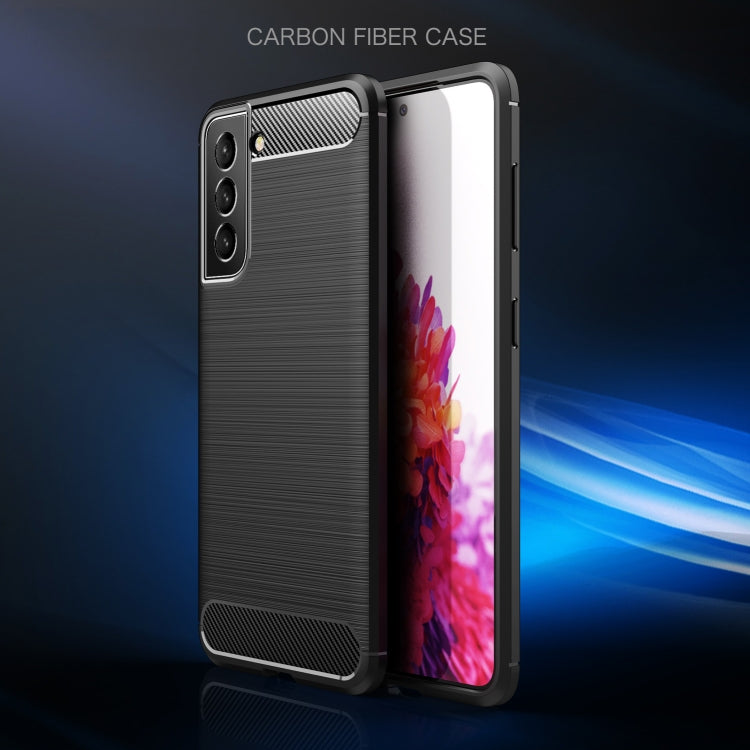 For Samsung Galaxy S22 Brushed Texture Carbon Fiber TPU Case