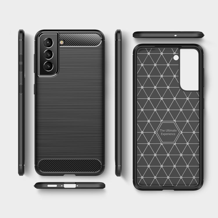 For Samsung Galaxy S22 Brushed Texture Carbon Fiber TPU Case