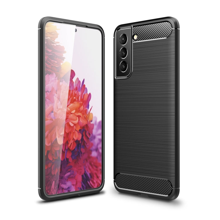 For Samsung Galaxy S22+ 5G Brushed Texture Carbon Fiber TPU Case
