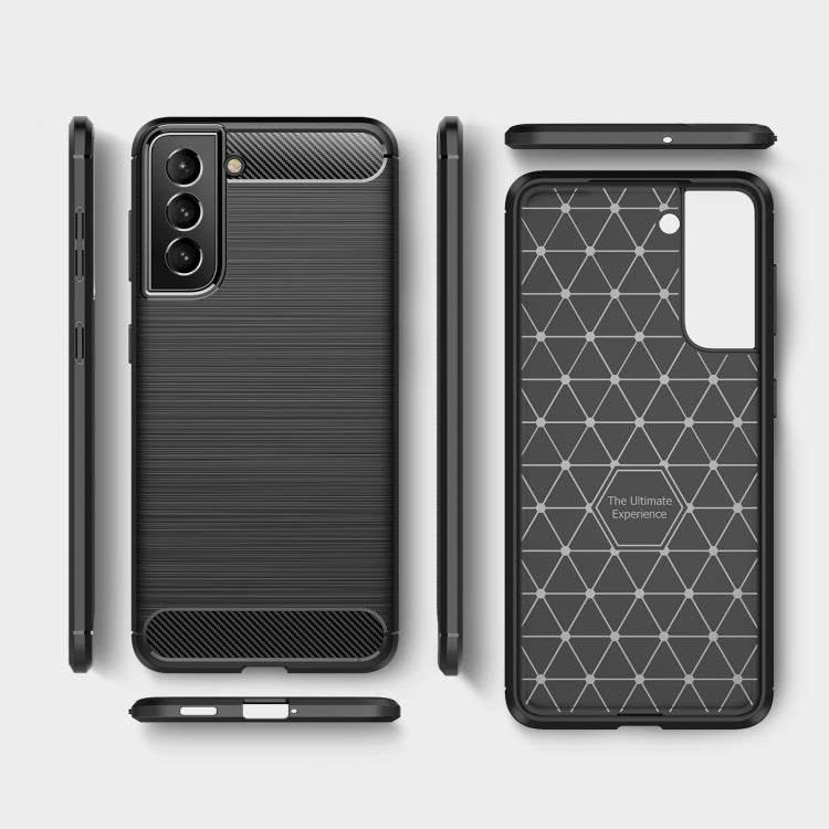 For Samsung Galaxy S22+ 5G Brushed Texture Carbon Fiber TPU Case