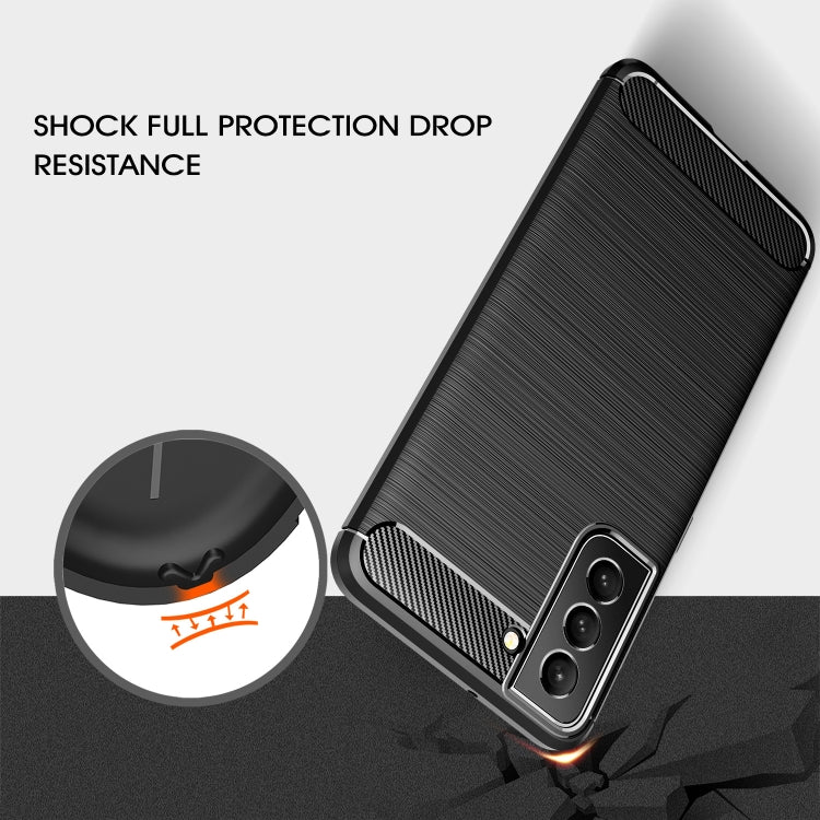 For Samsung Galaxy S22+ 5G Brushed Texture Carbon Fiber TPU Case