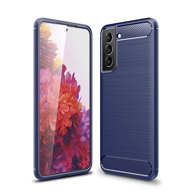 For Samsung Galaxy S22+ 5G Brushed Texture Carbon Fiber TPU Case