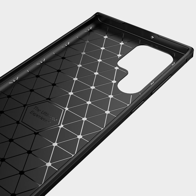 For Samsung Galaxy S22 Ultra Brushed Texture Carbon Fiber TPU Case