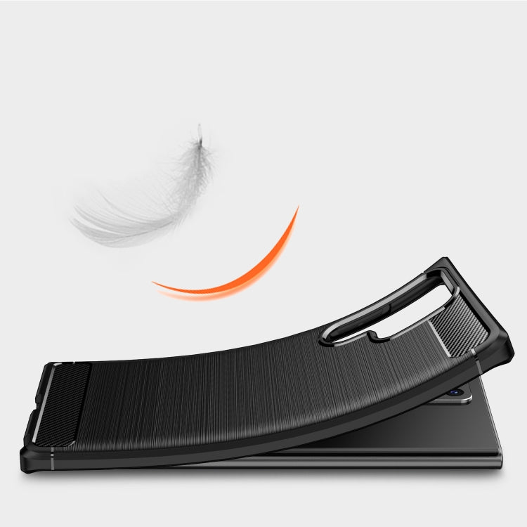 For Samsung Galaxy S22 Ultra Brushed Texture Carbon Fiber TPU Case