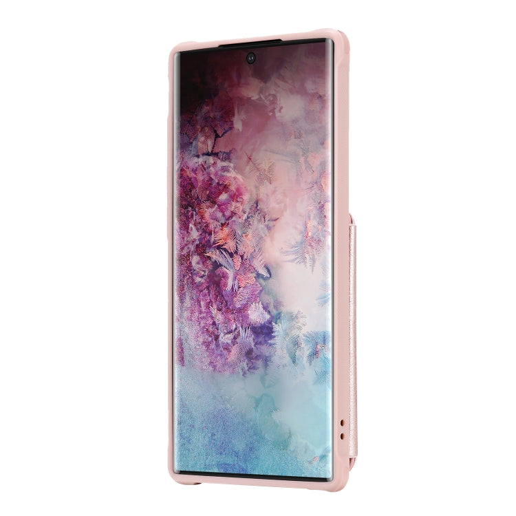 For Galaxy Note 10 Plus Dual Buckles Zipper Shockproof Back Cover Protective Case with Holder & Card Slots & Wallet & Lanyard & Photos Frames