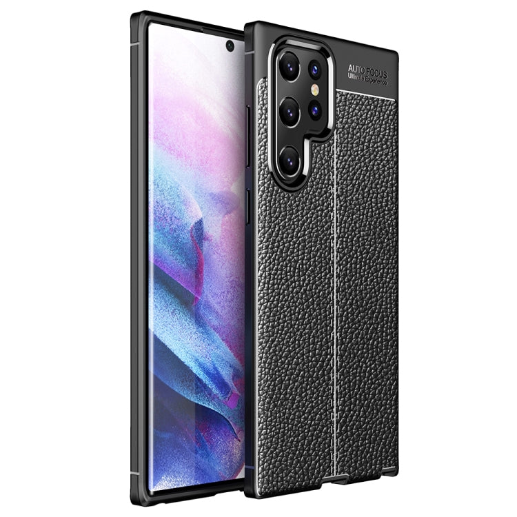 For Samsung Galaxy S22 Ultra Litchi Texture TPU Shockproof Case