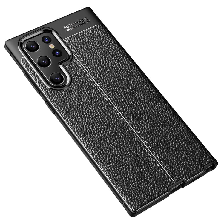 For Samsung Galaxy S22 Ultra Litchi Texture TPU Shockproof Case