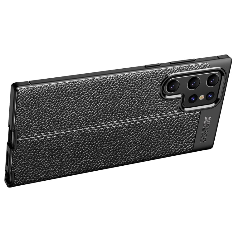 For Samsung Galaxy S22 Ultra Litchi Texture TPU Shockproof Case