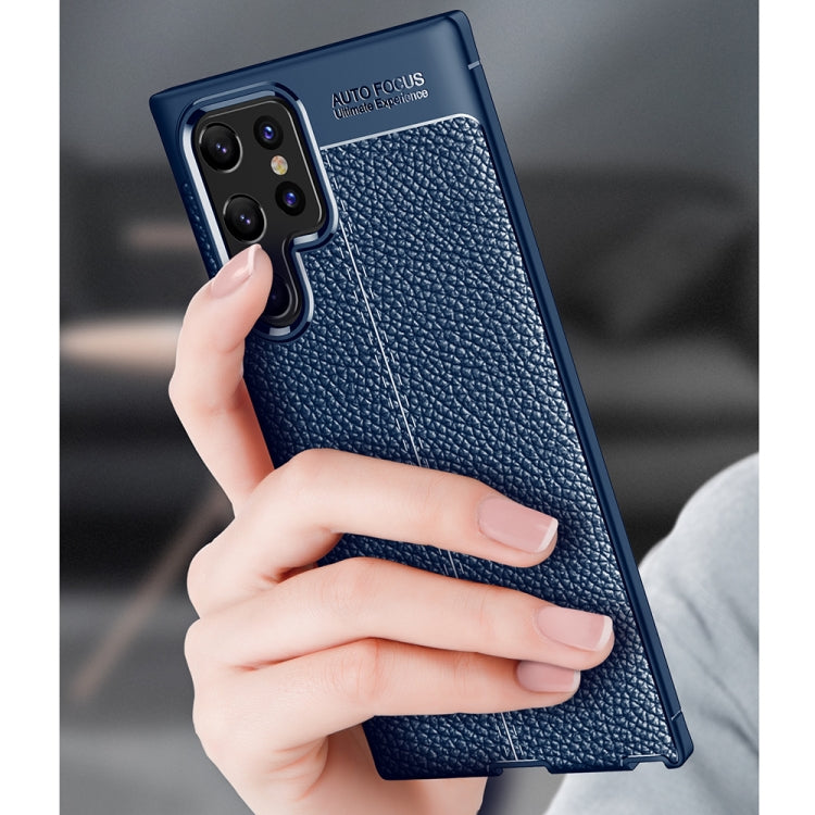 For Samsung Galaxy S22 Ultra Litchi Texture TPU Shockproof Case