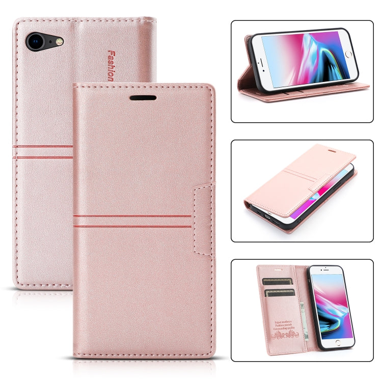 For iPhone SE 2022 / SE 2020 / 8 / 7 Dream Magnetic Suction Business Horizontal Flip PU Leather Case with Holder & Card Slot & Wallet